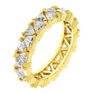 Oriental Trading Rings*J Goodin Golden Trillion Eternity Ring Size 9