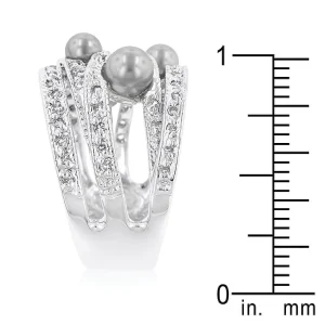 Oriental Trading Rings*J Goodin Gray Pearl Cocktail Ring Size 11