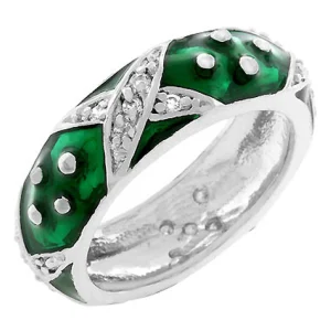 Oriental Trading Rings*J Goodin Marbled Forest Green Enamel Ring Size 9