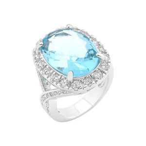 Oriental Trading Rings*J Goodin Oval Blue Topaz Cocktail Ring Size 5