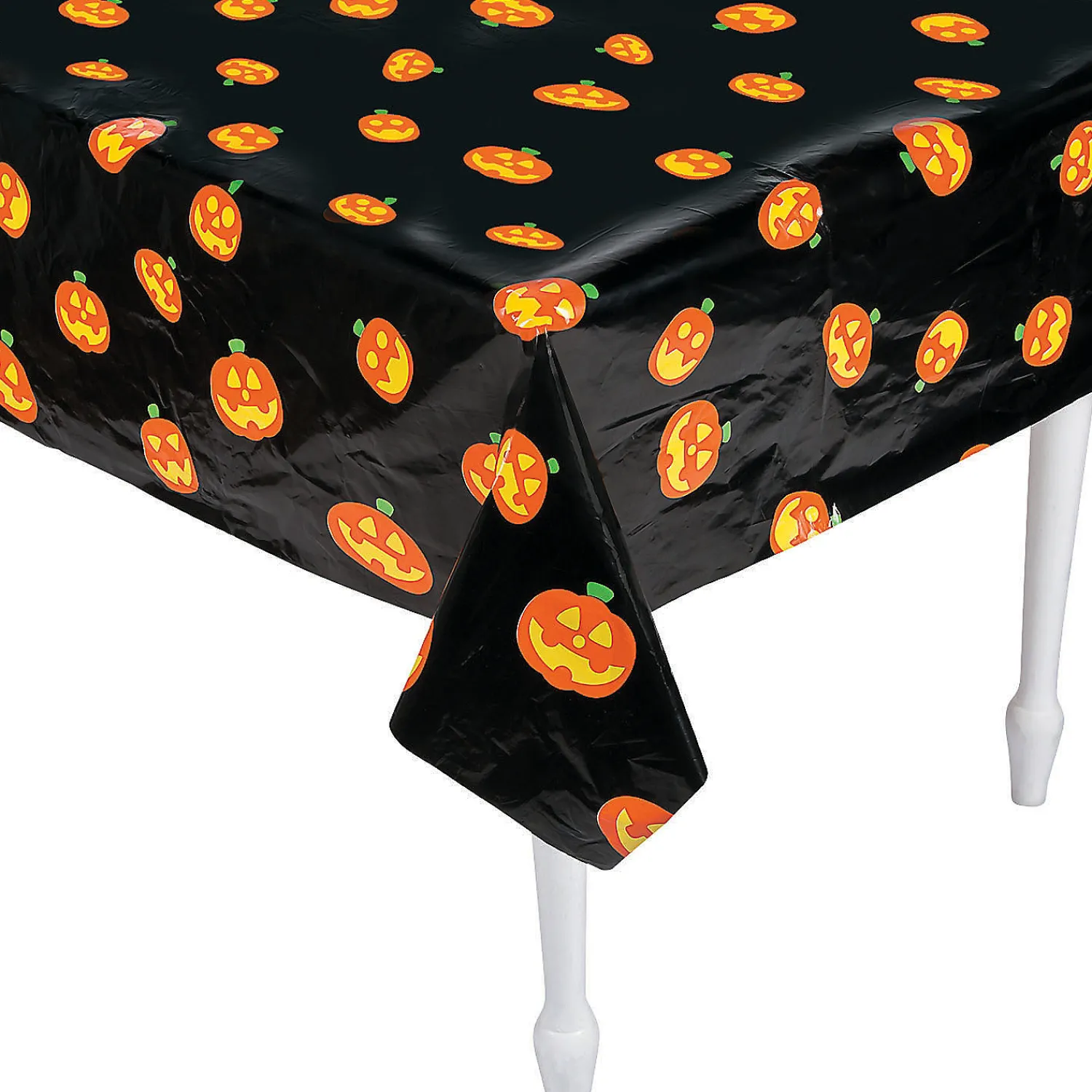 jackolantern_plastic_tabl_1.webp Jack-O'-Lantern Plastic Tablecloth Roll<Oriental Trading Cheap
