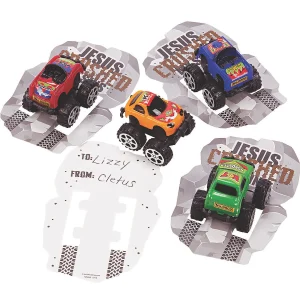 Oriental Trading Toy Cars*Jesus Crushed My Sins Pullback Trucks Exchanges With Card For 12