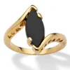 Oriental Trading Rings*18K Gold Plated Genuine Onyx Ring