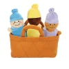 Oriental Trading Character Toys*Kovot 3 Plush Babies In Soft Carrier Basket - Squeeze To Hear Them Giggle - Removable Dress