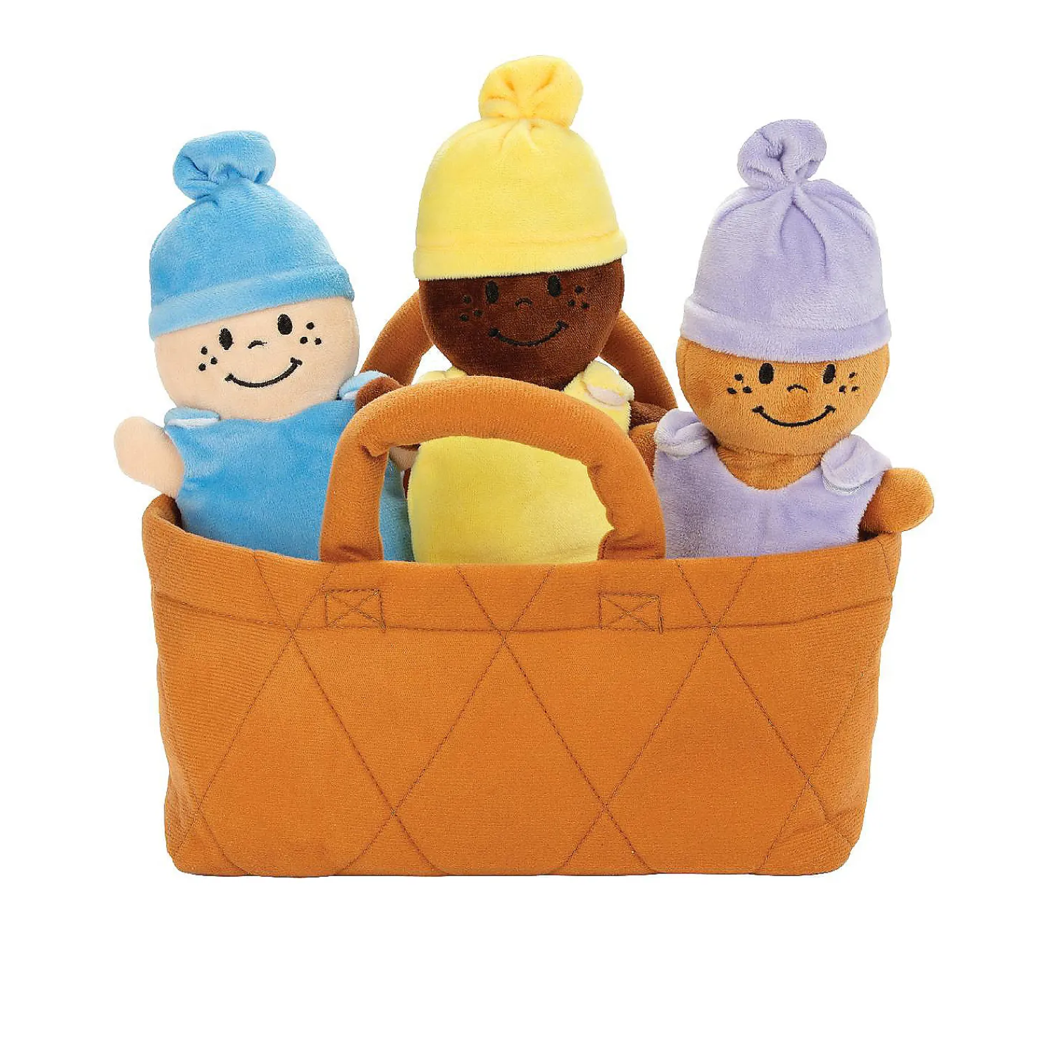 kovot__plush_babies_in_so_0.webp Oriental Trading Character Toys*Kovot 3 Plush Babies In Soft Carrier Basket - Squeeze To Hear Them Giggle - Removable Dress