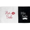 Kovot Her Side His Side Towel With Mustache And Red Lips. For Mr. And Mrs. Beach Or Bath, 30 Inch X 56 Inch<Oriental Trading Sale