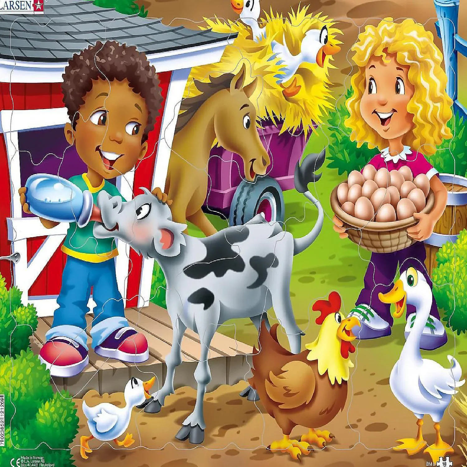 larsen_farm_kid_with_calf_0.webp Oriental Trading Puzzles*Larsen Farm Kid With Calf 15 Piece Children's Educational Jigsaw Puzzle