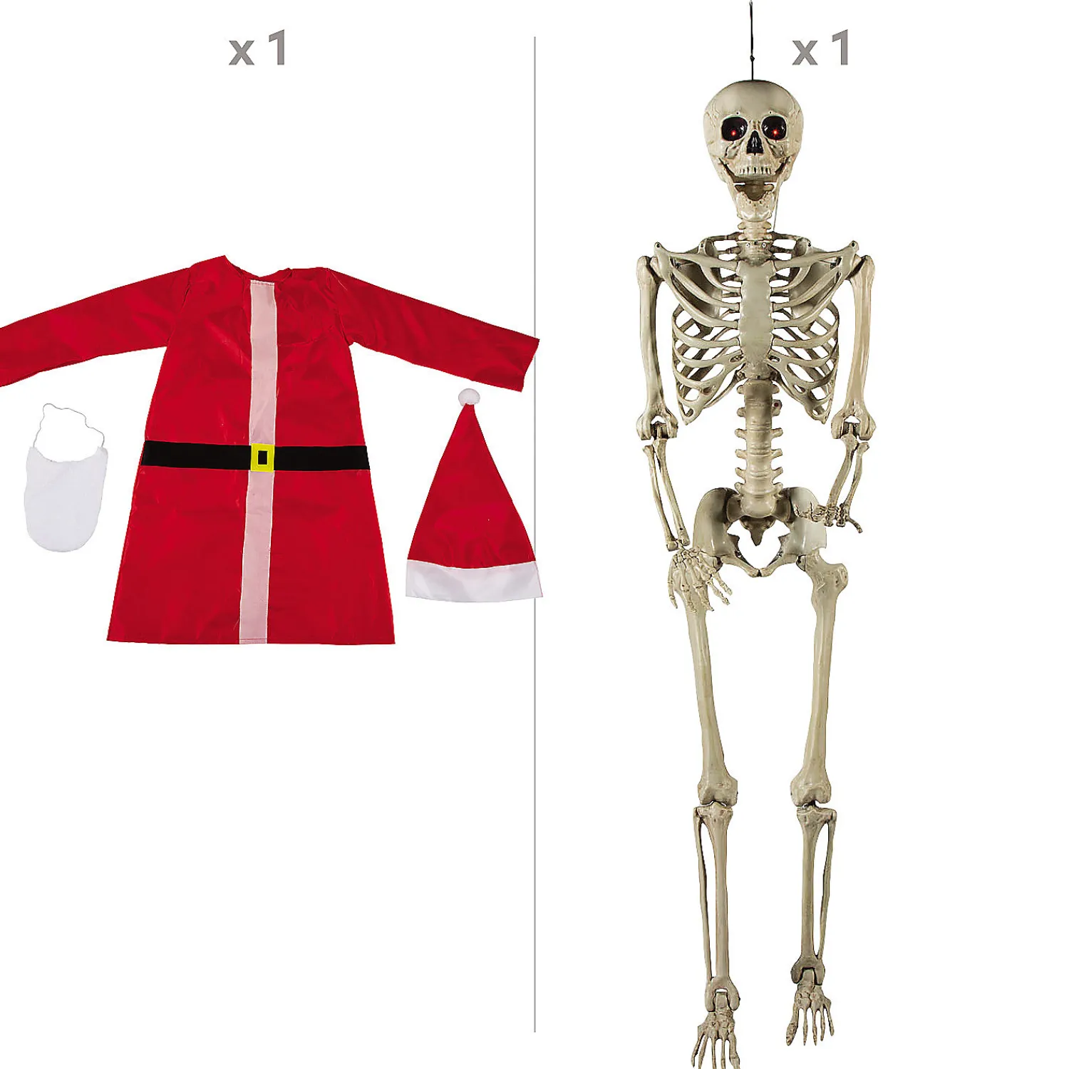 lifesize_posable_skeleton_1-3.webp Life-Size Posable Skeleton With Santa Outfit Kit - 4 Pc.<Oriental Trading Fashion