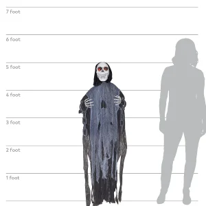 5' Lightup Hanging Ghost Skeleton In Chains Decoration<Oriental Trading Sale