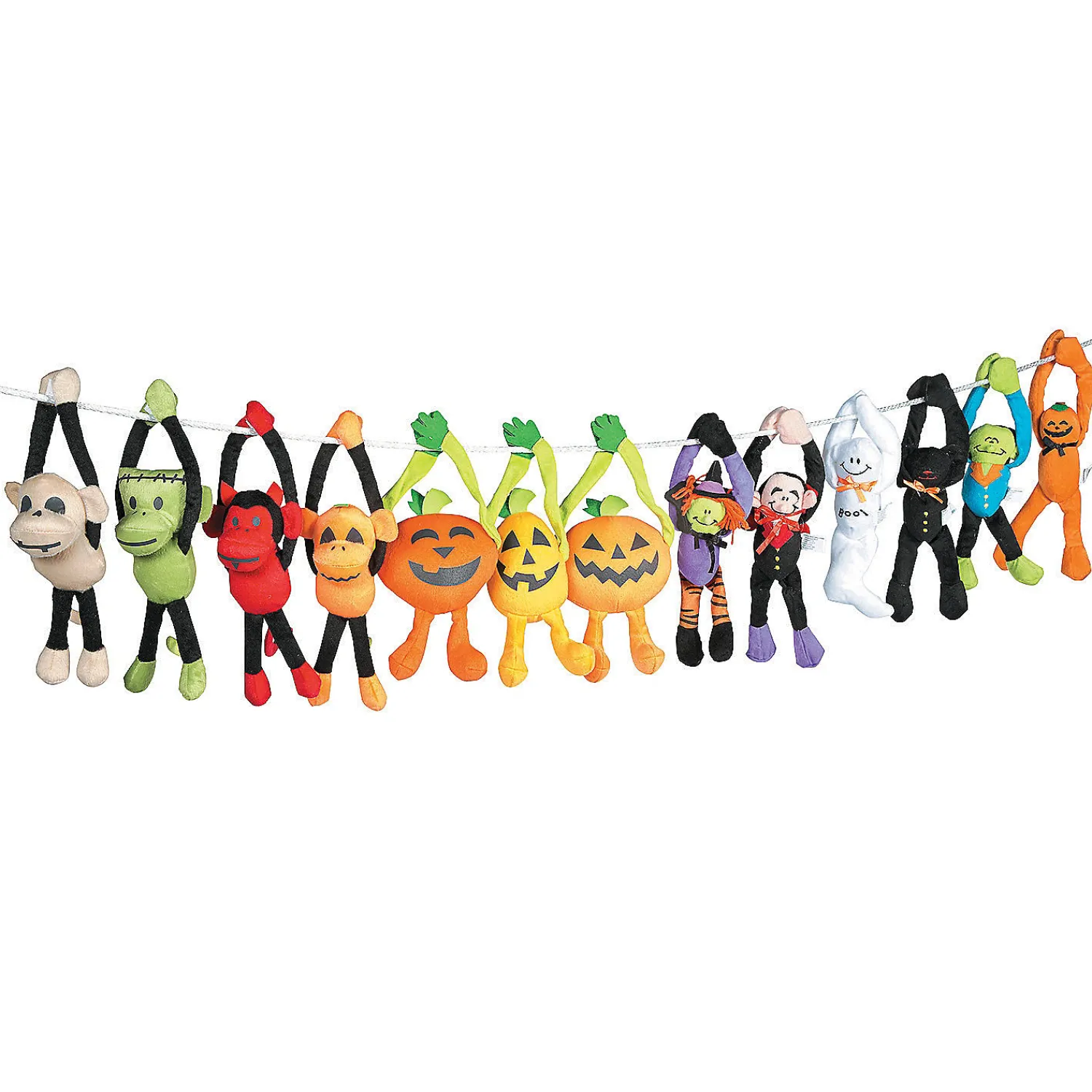 long_arm_stuffed_jackolan_1.webp Oriental Trading Stuffed Animals & Plush Toys*Long Arm Stuffed Jack-O'-Lanterns - 12 Pc.