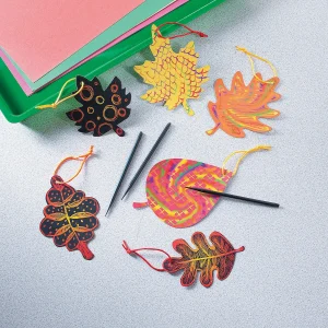 Magic Color Scratch Black Fall Leaves - 24 Pc.<Oriental Trading Discount