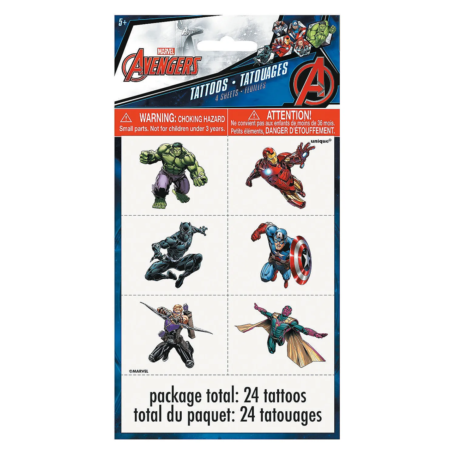 marvel_comics_the_avenger_0.webp Oriental Trading Temporary Tattoos*Marvel Comics The Avengers™ Temporary Tattoos - 4 Pc.