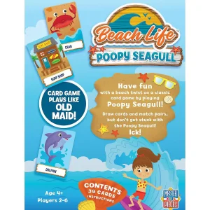 Oriental Trading Games*Masterpieces Licensed Kids Games - Beach Life - Seagull Poop Card Game For Kids & Family