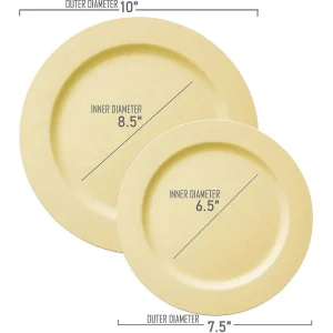 Matte Bright Yellow Round Disposable Plastic Dinnerware Value Set (40 Dinner Plates + 40 Salad Plates)<Oriental Trading Fashion