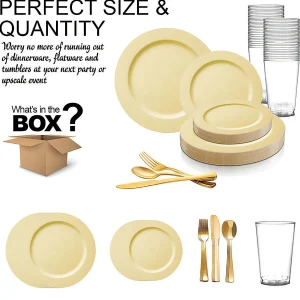Matte Bright Yellow Round Disposable Plastic Dinnerware Value Set (20 Settings)<Oriental Trading Flash Sale