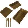 Metallic Gold Rolled Cutlery Kit For 100 Guests<Oriental Trading Cheap