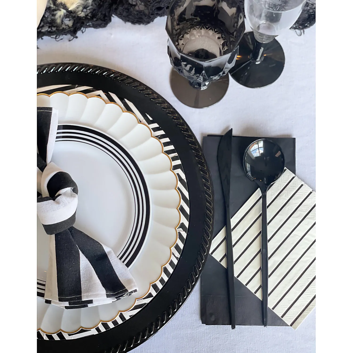 metallic_stripe_beverage__1.webp Metallic Stripe Beverage Napkins - 32 Pc.<Oriental Trading Best