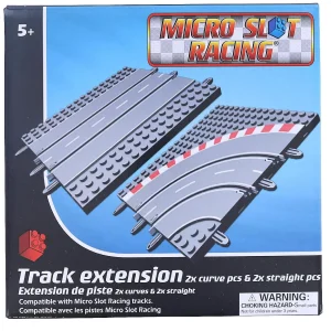 Oriental Trading Toy Cars*Micro Slot Racing 4-Piece Track Extension 2 Curve 2 Straight