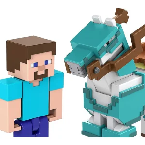 Oriental Trading Character Toys*Minecraft 3.25-Inch Steve And Armored Horse Action Figure 2-Pack