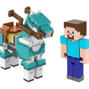 Oriental Trading Character Toys*Minecraft 3.25-Inch Steve And Armored Horse Action Figure 2-Pack