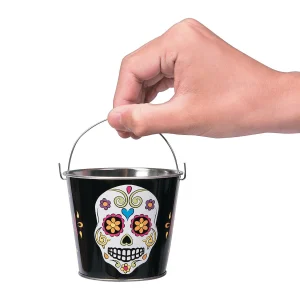 Mini Neon Day Of The Dead Pails - 12 Pc.<Oriental Trading New