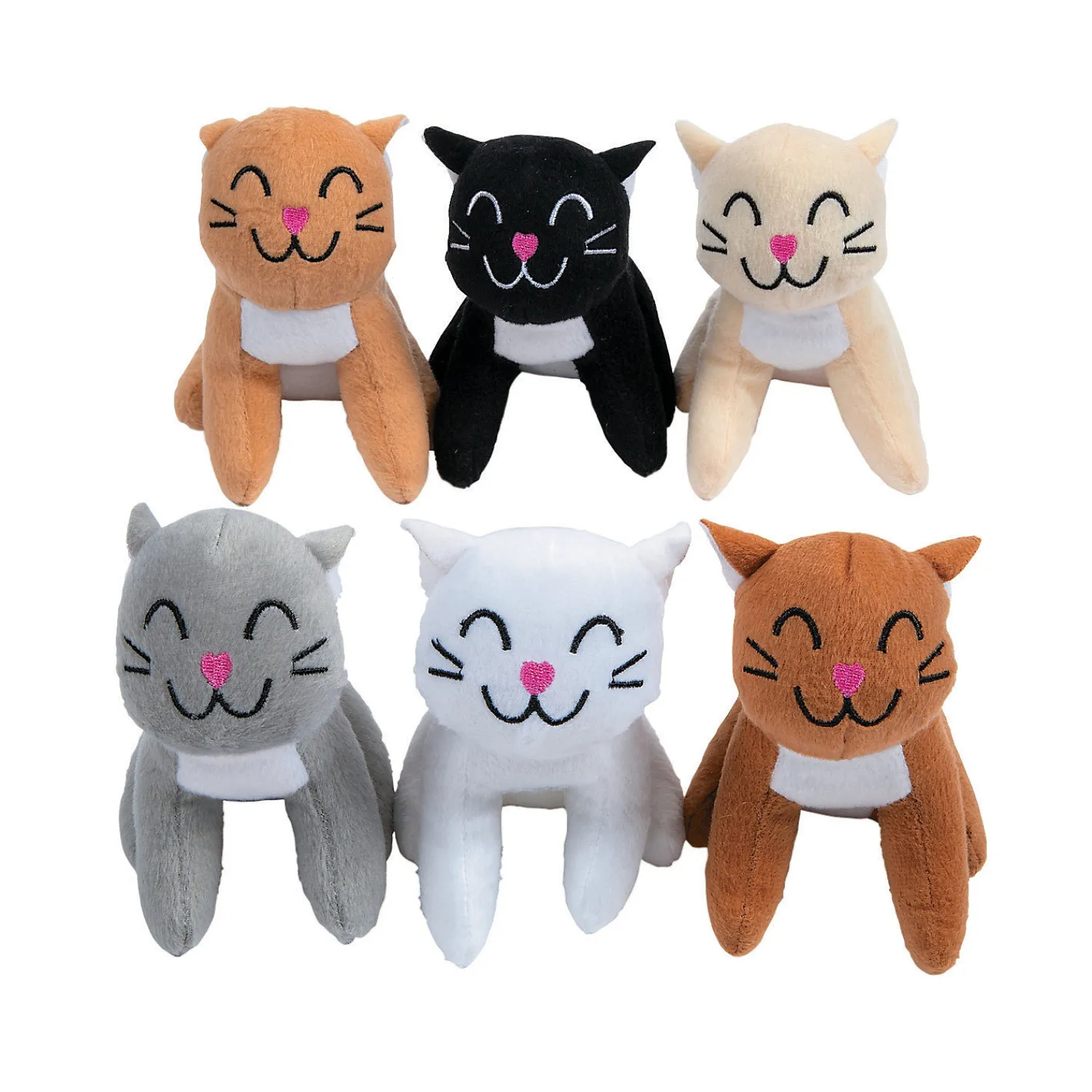 mini_smiling_stuffed_cats_0.webp Oriental Trading Stuffed Animals & Plush Toys*Mini Smiling Stuffed Cats - 12 Pc.