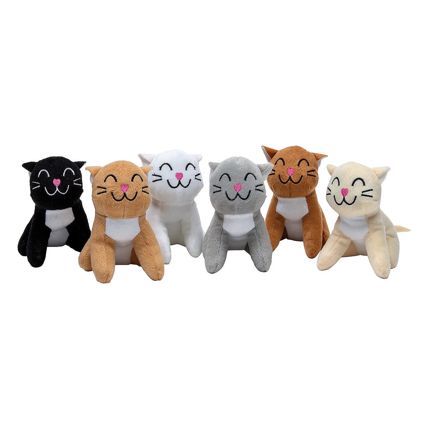 mini_smiling_stuffed_cats_1.webp Oriental Trading Stuffed Animals & Plush Toys*Mini Smiling Stuffed Cats - 12 Pc.
