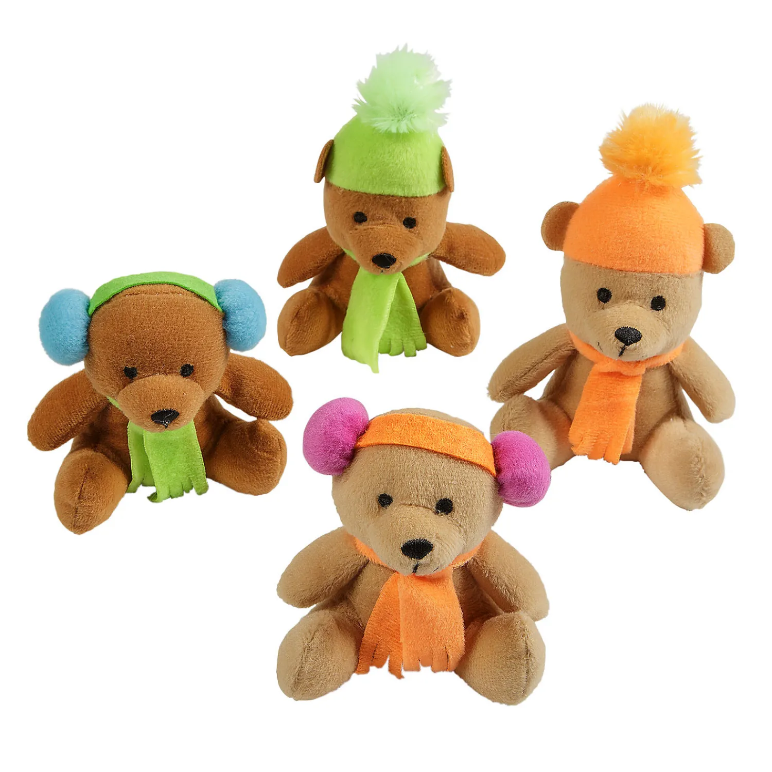 mini_winter_stuffed_hat___0.webp Oriental Trading Stuffed Animals & Plush Toys*Mini Winter Stuffed Hat & Scarves Teddy Bears - 12 Pc.