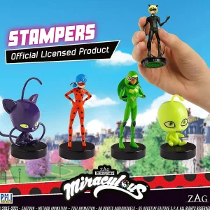 Oriental Trading Character Toys*Miraculous Ladybug Stamps 5Pk Cat Nior Party Favors Stampers Figure Set Pmi International