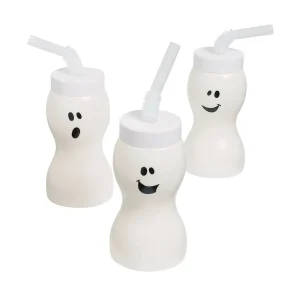 Molded Ghost Bpa-Free Plastic Cups With Lids & Straws - 12 Ct.<Oriental Trading Discount