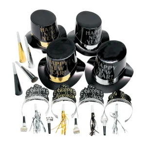 Oriental Trading Hat & Tote Bag Assortments*New Year's Eve Elegant Celebration Countdown Party Kit For 50