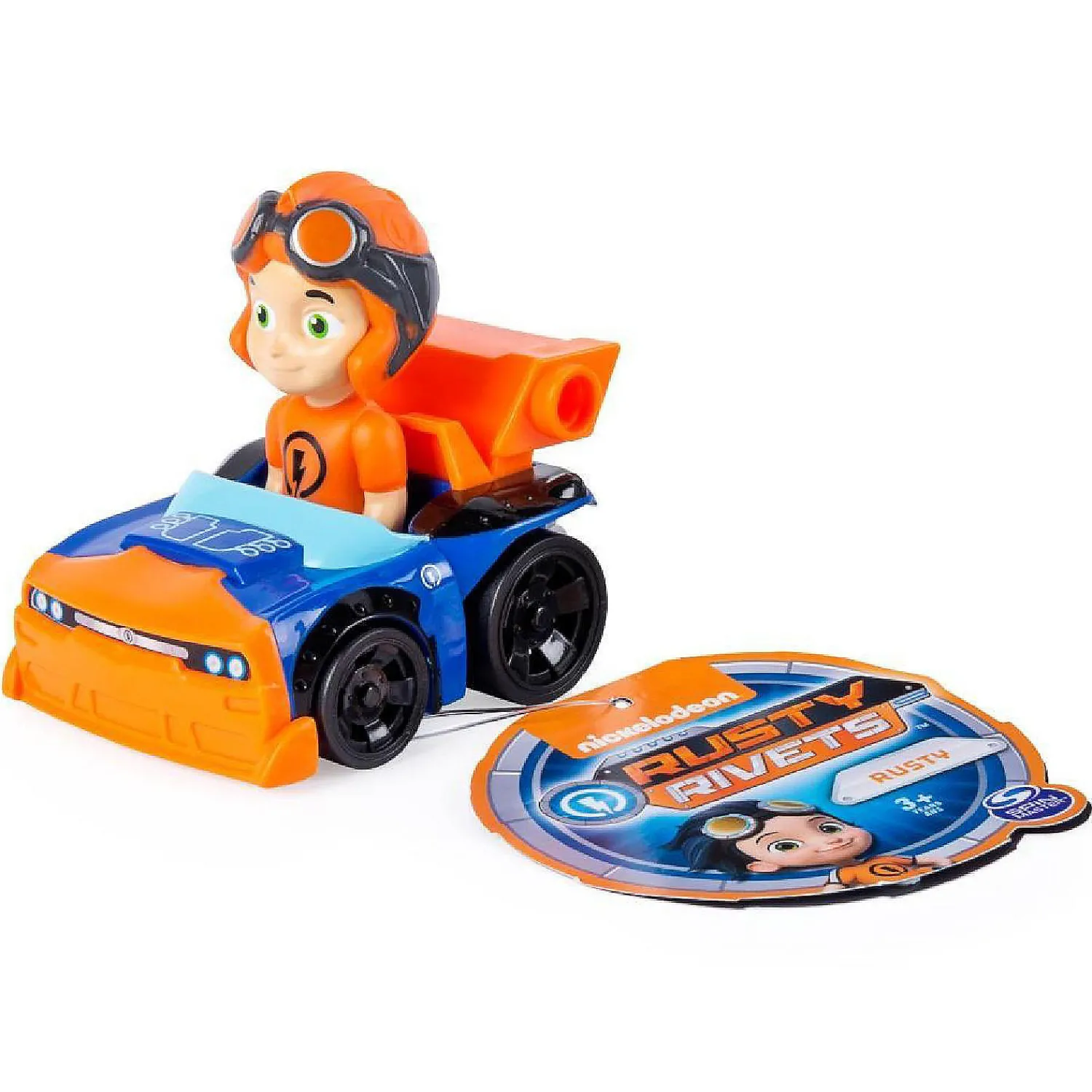 nickelodeon_rivets_rusty__2.webp Oriental Trading Character Toys*Nickelodeon Rivets Rusty Racer Orange Car Collectible Kids Toy Spin Master