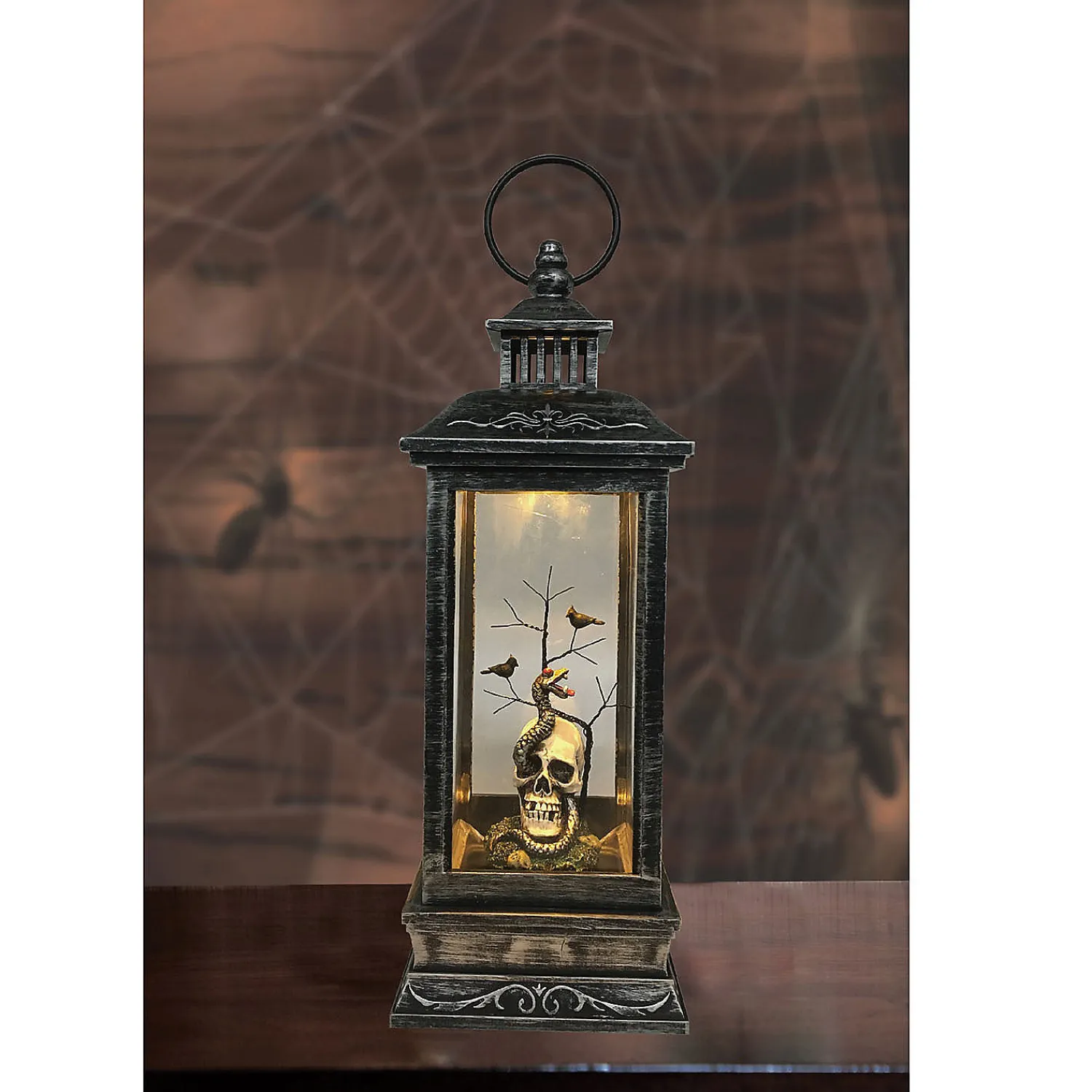 northlight__led_lighted_h_1.webp Northlight 11" Led Lighted Halloween Lantern With A White Skull Head<Oriental Trading Store
