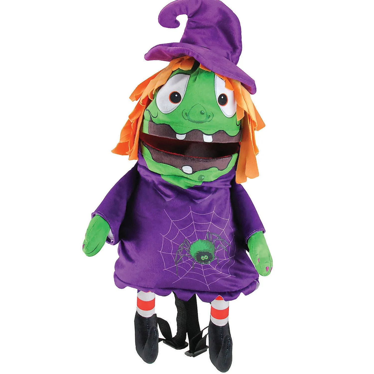 northlight__purple_and_gr_0.webp Northlight 23" Purple And Green Witch Unisex Child Trick Or Treat Halloween Bag Costume Accessory<Oriental Trading Hot