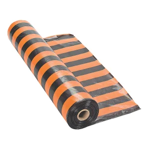 Orange & Black Striped Halloween Plastic Tablecloth Roll<Oriental Trading Clearance