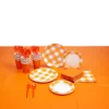 Orange Plaid Tableware Kit For 8 Guests<Oriental Trading Cheap