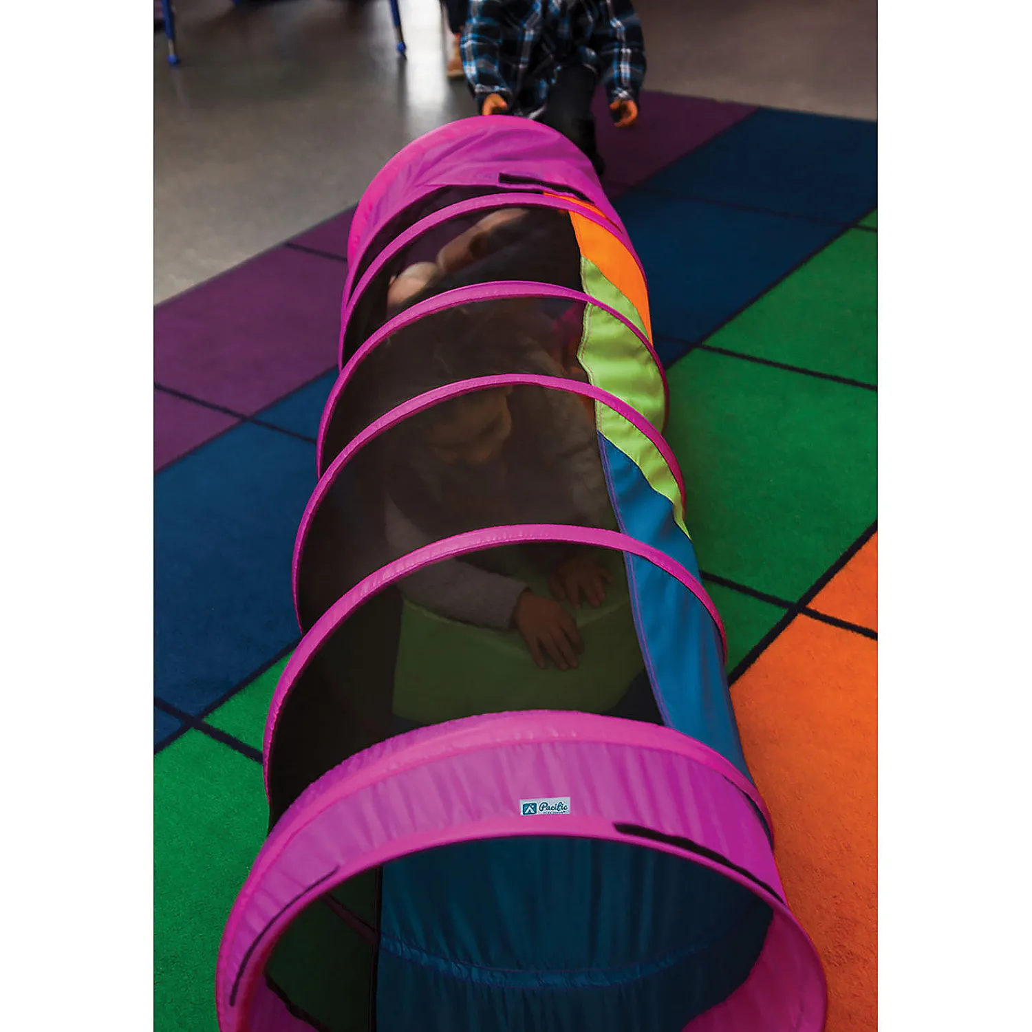 pacific_play_tents_peekab_4.webp Oriental Trading Pretend Play*Pacific Play Tents Peek-A-Boo I See You 6Ft Tunnel - Blue / Green / Yellow