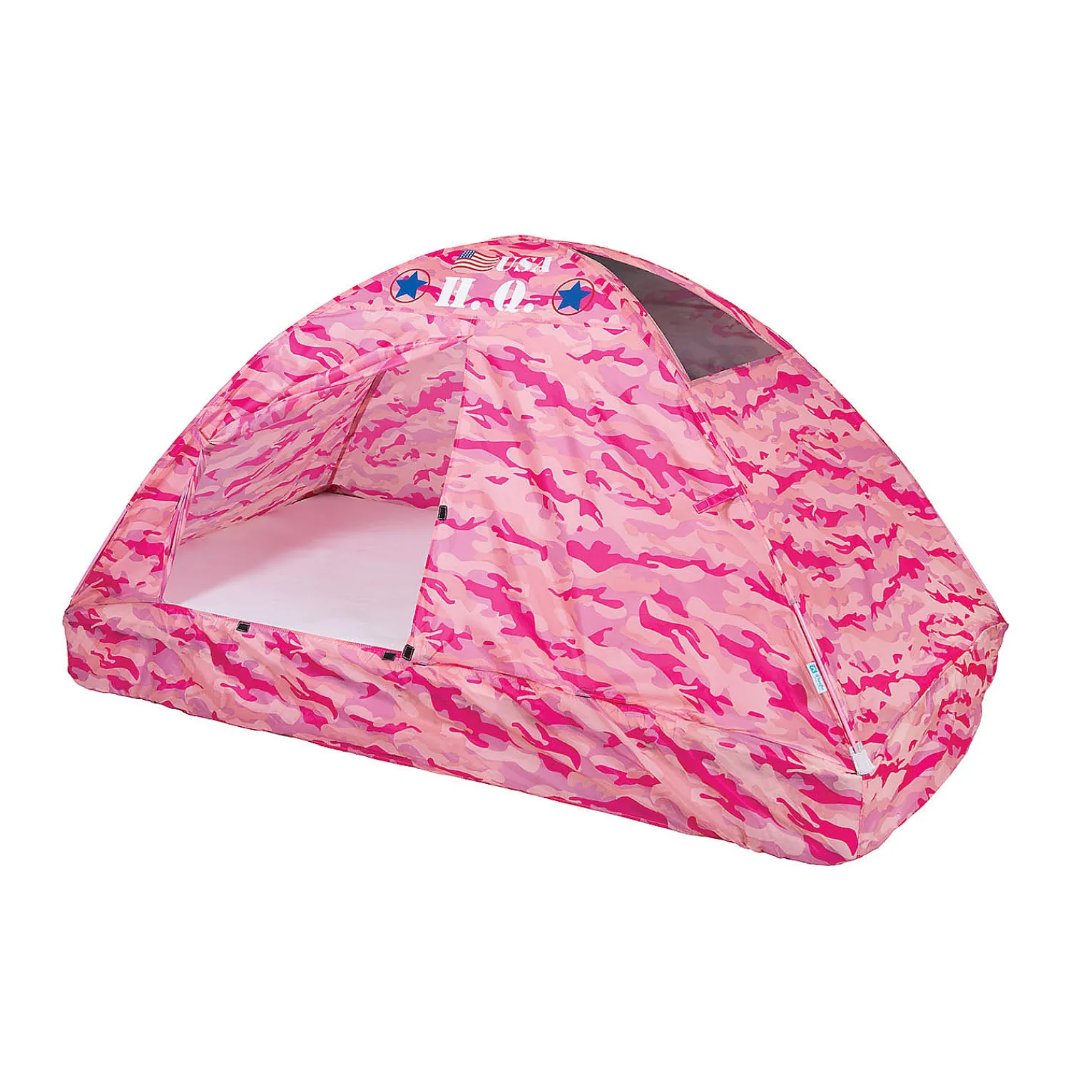 pacific_play_tents_pink_c_0.webp Oriental Trading Pretend Play*Pacific Play Tents Pink Camo Bed Tent - Twin Size
