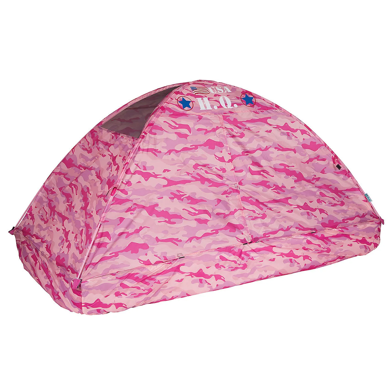 pacific_play_tents_pink_c_2.webp Oriental Trading Pretend Play*Pacific Play Tents Pink Camo Bed Tent - Twin Size