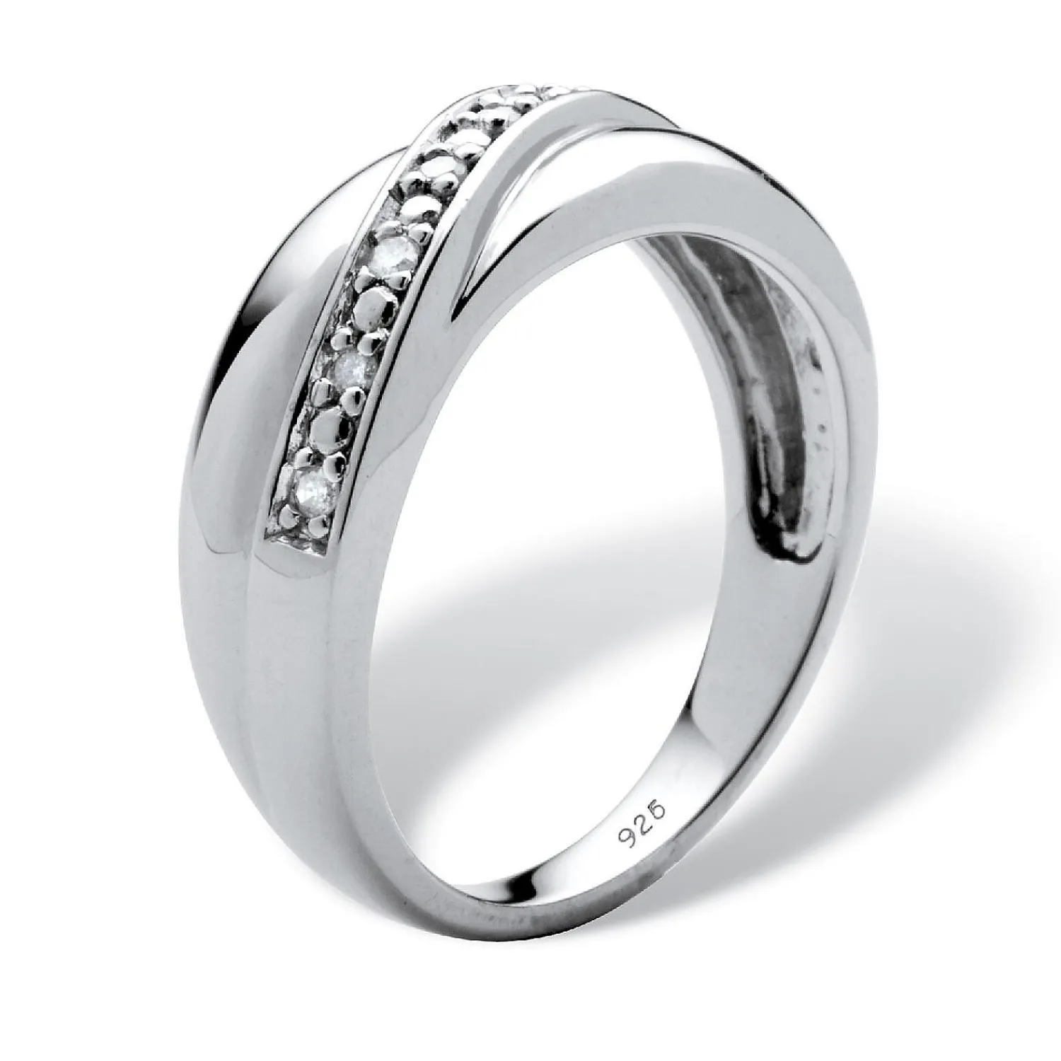 palmbeach_jewelry_mens_pl_1.webp Oriental Trading Rings*Palmbeach Jewelry Men's Platinum-Plated Sterling Silver Round Genuine Diamond Wedding Band Ring (1/8 Cttw, I Color, I3 Clarity) Sizes 8-16