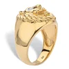 Oriental Trading Rings*Palmbeach Jewelry Men's Yellow Gold-Plated Sterling Silver Genuine Diamond Accent Lion's Head Ring Sizes 8-16