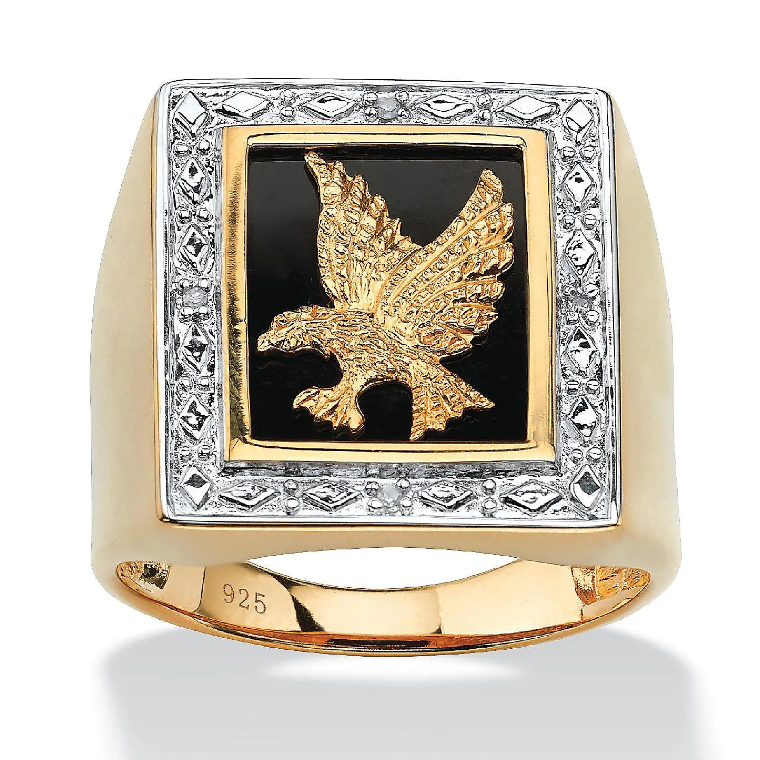 palmbeach_jewelry_mens_ye_0-6.webp Oriental Trading Rings*Palmbeach Jewelry Men's Yellow Gold-Plated Sterling Silver Genuine Diamond Accent Black Natural Onyx Eagle Ring Sizes 8-16