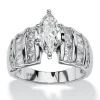 Oriental Trading Rings*Palmbeach Jewelry Platinum-Plated Sterling Silver Marquise Cut Cubic Zirconia Channel Set Engagement Ring Sizes 7-12