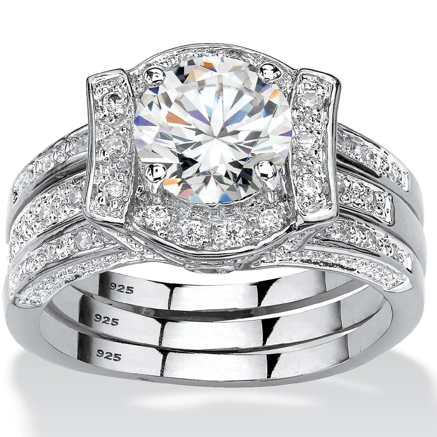 palmbeach_jewelry_platinu_0.webp Oriental Trading Rings*Palmbeach Jewelry Platinum-Plated Sterling Silver Round Cubic Zirconia Jacket Bridal Ring Set Sizes 5-10