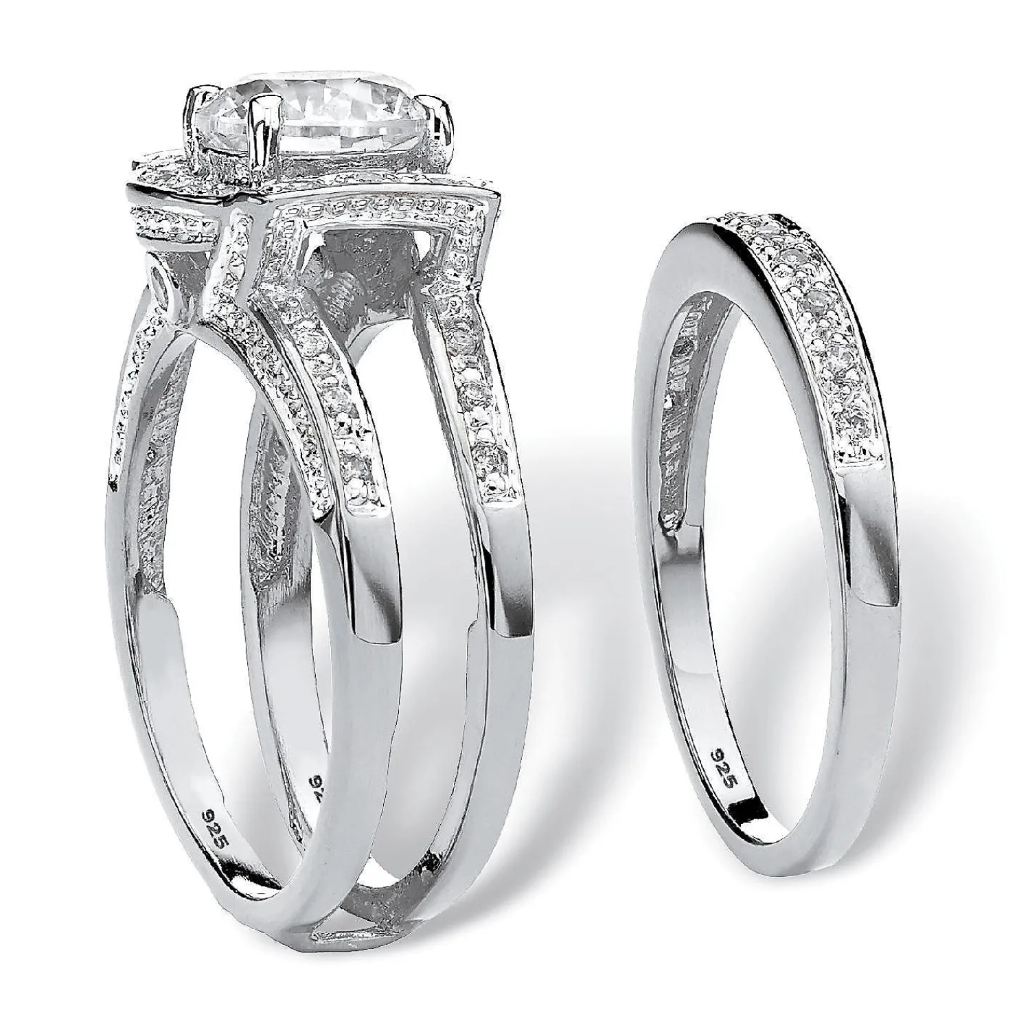palmbeach_jewelry_platinu_1.webp Oriental Trading Rings*Palmbeach Jewelry Platinum-Plated Sterling Silver Round Cubic Zirconia Jacket Bridal Ring Set Sizes 5-10