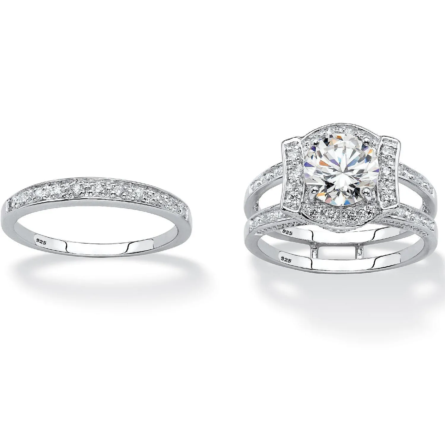 palmbeach_jewelry_platinu_3.webp Oriental Trading Rings*Palmbeach Jewelry Platinum-Plated Sterling Silver Round Cubic Zirconia Jacket Bridal Ring Set Sizes 5-10
