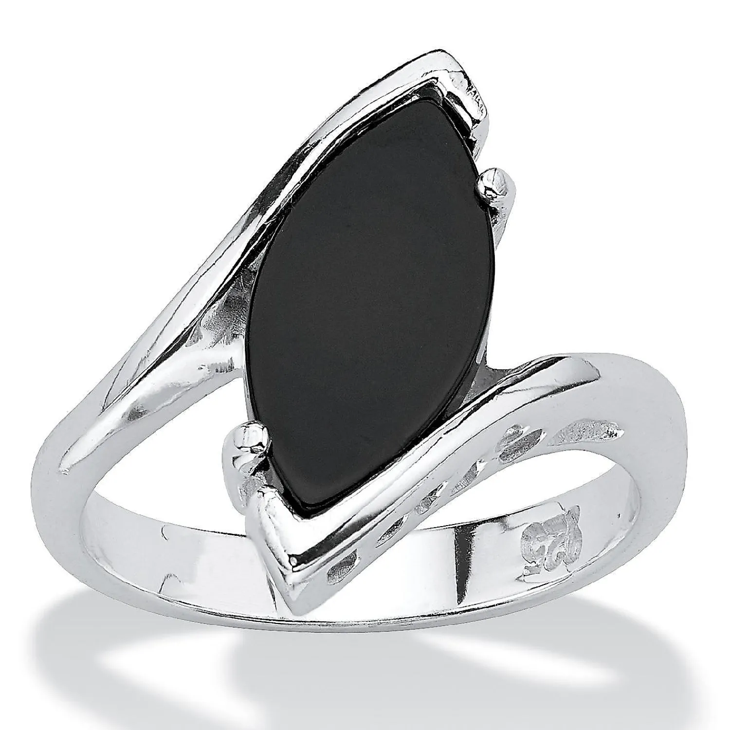 palmbeach_jewelry_sterlin_0-1.webp Oriental Trading Rings*Palmbeach Jewelry Sterling Silver Marquise Shaped Natural Black Onyx Bypass Ring Sizes 5-12