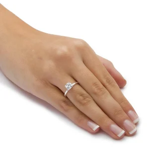 Oriental Trading Rings*Palmbeach Jewelry Sterling Silver Round Cubic Zirconia Solitaire Engagement Ring Sizes 5-10
