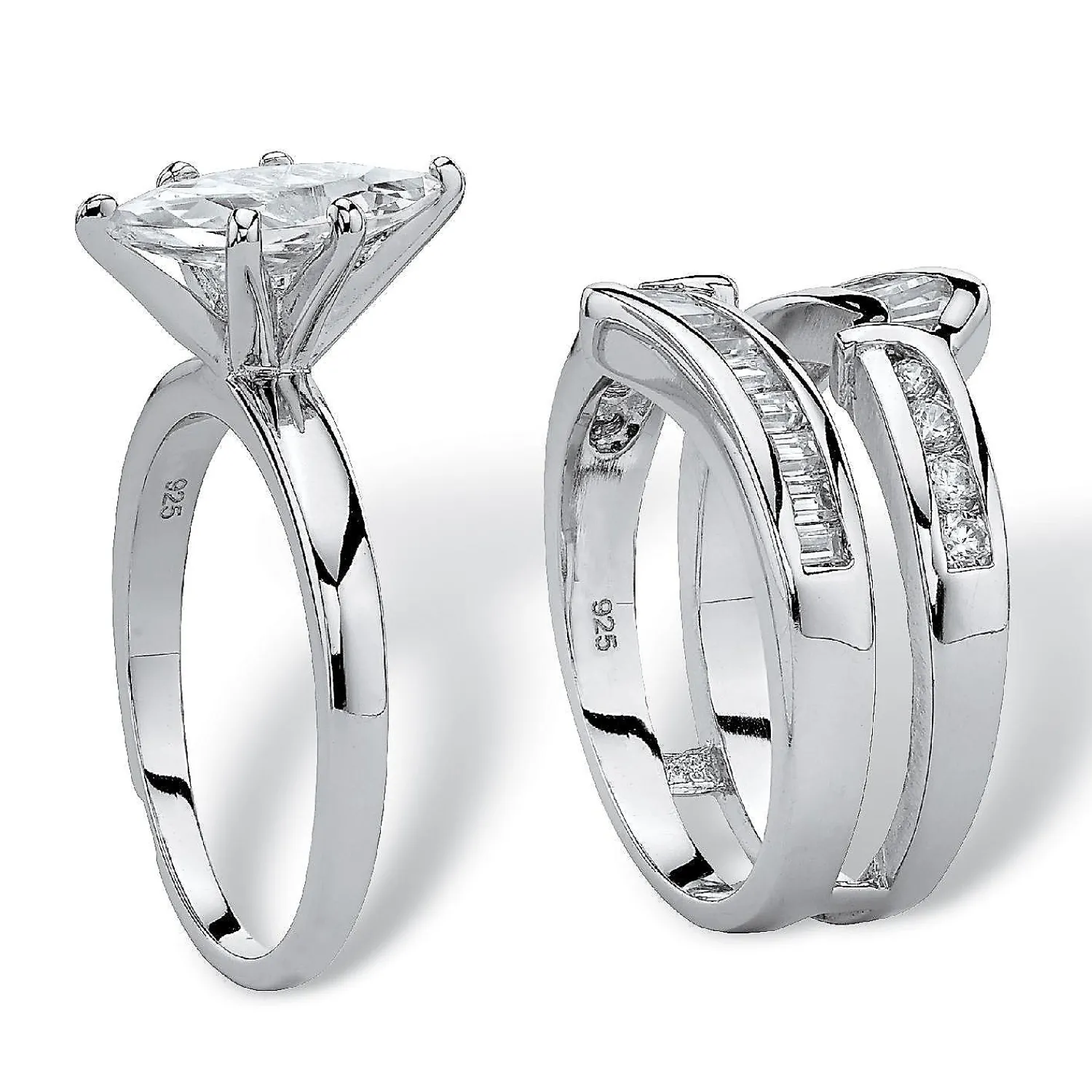 palmbeach_jewelry_sterlin_1.webp Oriental Trading Rings*Palmbeach Jewelry Sterling Silver Marquise Shaped Cubic Zirconia 3 Piece Bridal Ring Set Sizes 6-10