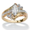 Oriental Trading Rings*Palmbeach Jewelry Yellow Gold-Plated Marquise Cut Cubic Zirconia Bypass Engagement Ring Sizes 5-12